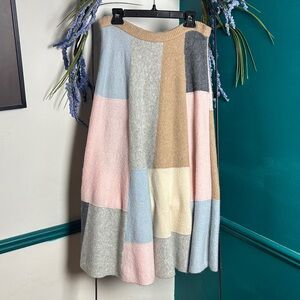 Color Block Knit Skirt